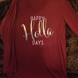 Tunic length holiday top
